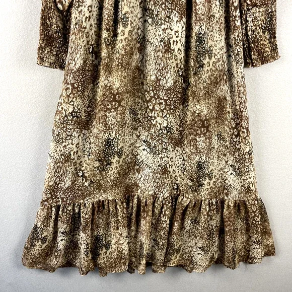 Betsey Johnson Tiered Midi Dress Small Animal Print Ruched Whimsigoth Fairy - Picture 15 of 16